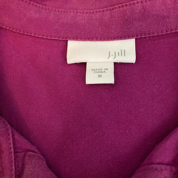 J Jill Shirt‎ Womens Sz M Tunic Purple Collared Long Sleeve Pullover Top Buttons - Picture 5 of 8
